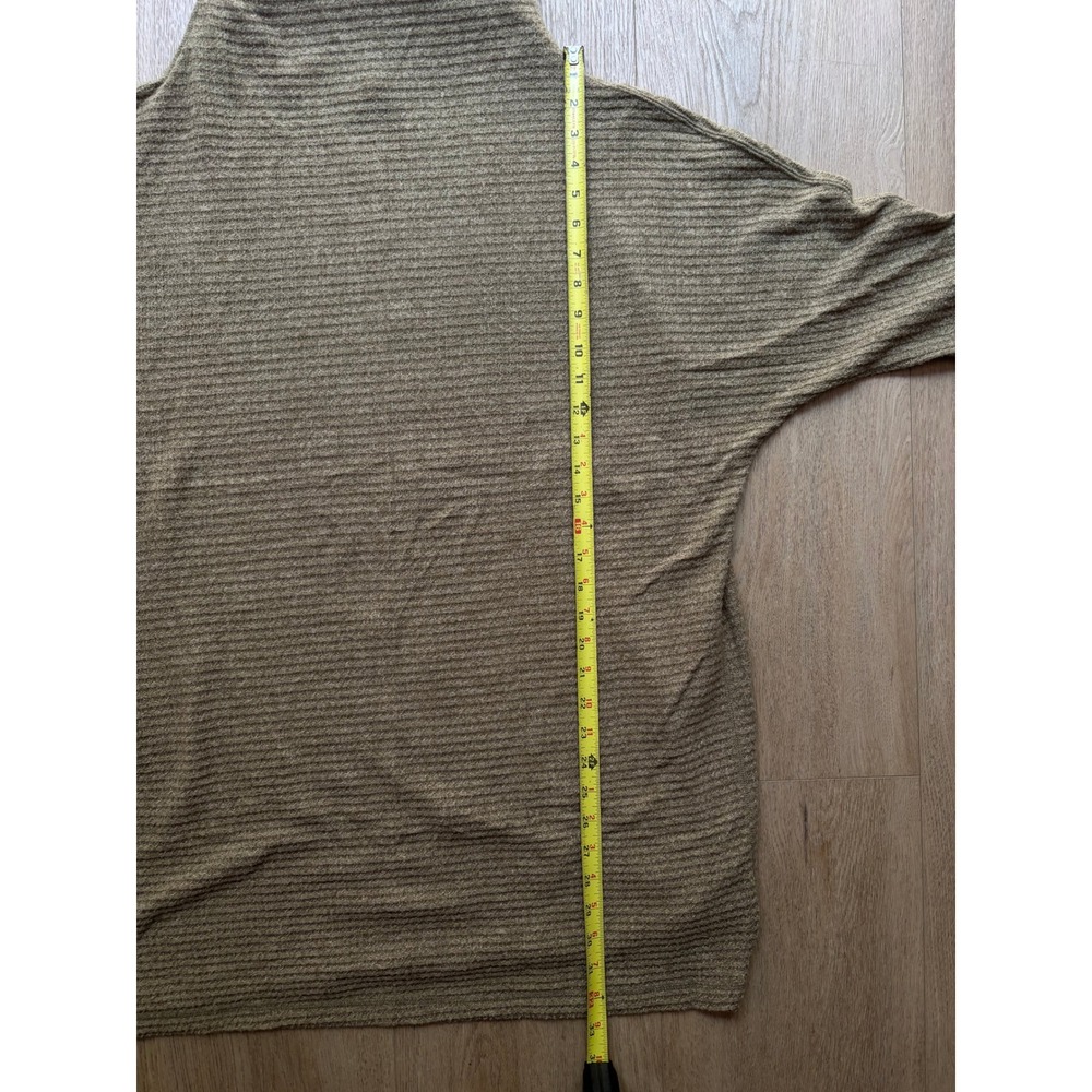 Free People We The Free Ottoman Slouchy Tunic Cowl Neck Ribbed Knit Top Olive L - Picture 5 of 10